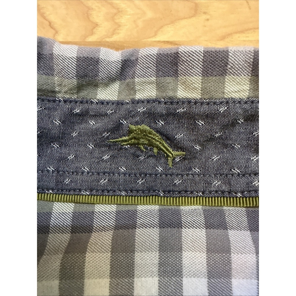 Tommy Bahama Men's Large Plaid Long Sleeve Button Down Shirt Cotton Silk Blend - Picture 4 of 5
